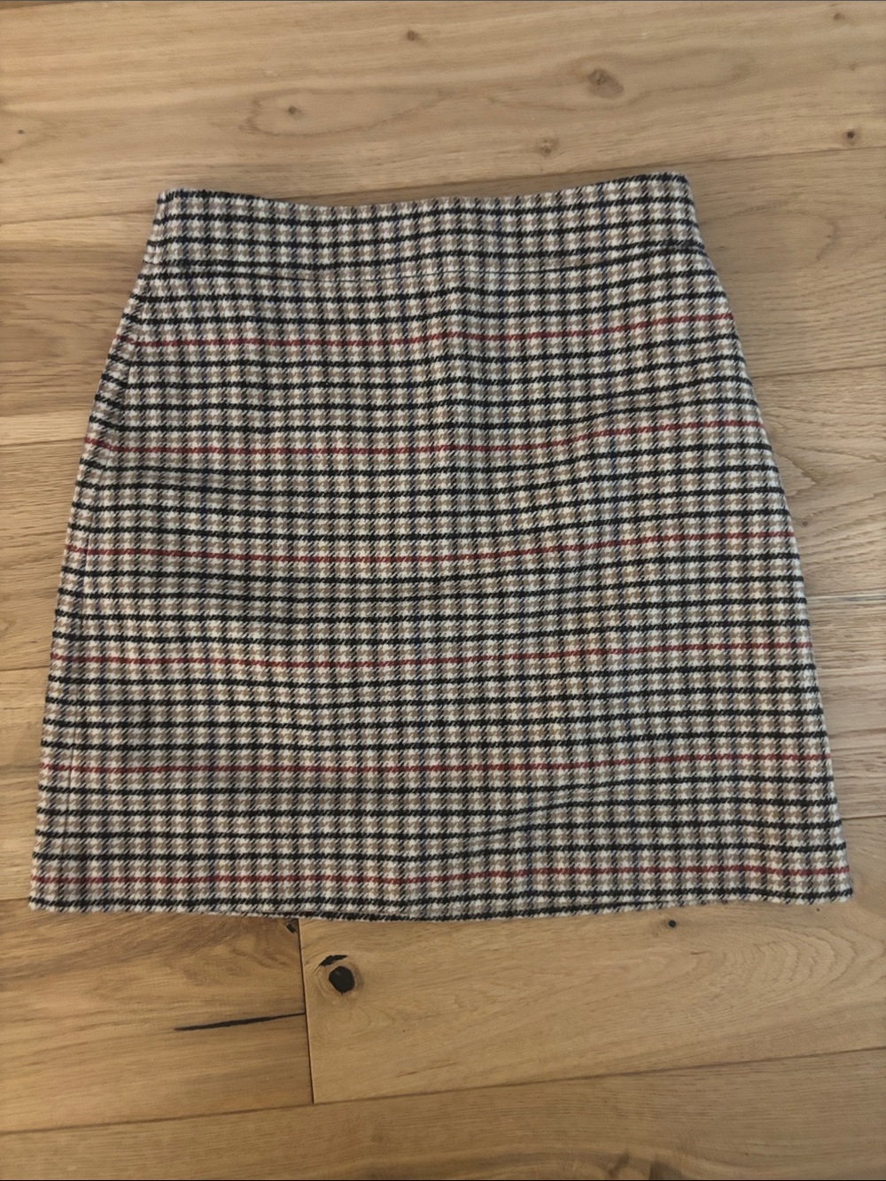 J. Crew Classic Plaid Mini Skirt in Black, White & Red